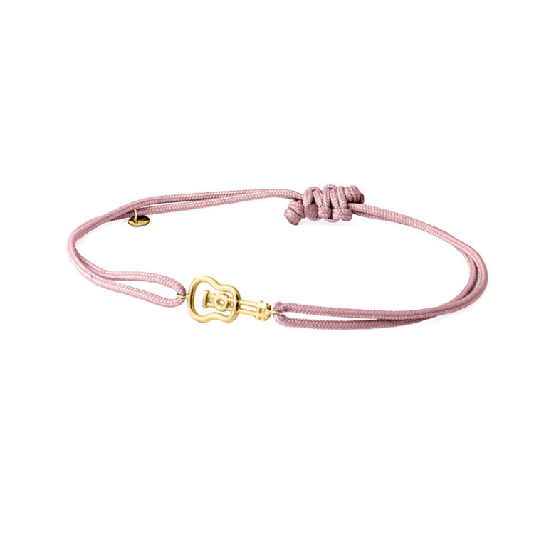 BRACCIALE IN ORO CON CHITARRA E CORDINO BRACCIALE IN ORO CON CHITARRA E CORDINO