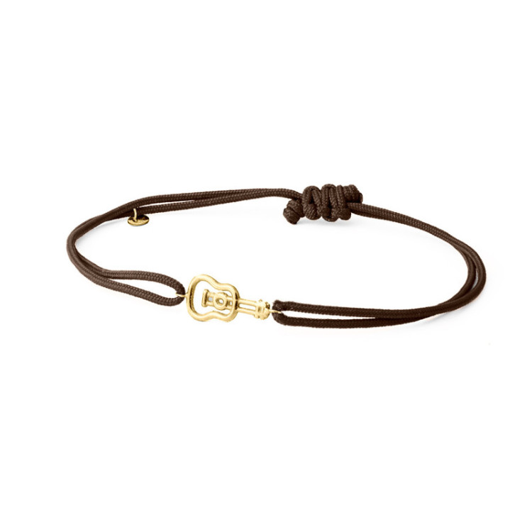 BRACCIALE IN ORO CON CHITARRA E CORDINO BRACCIALE IN ORO CON CHITARRA E CORDINO