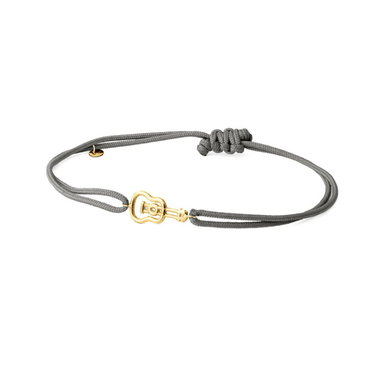 BRACCIALE IN ORO CON CHITARRA E CORDINO BRACCIALE IN ORO CON CHITARRA E CORDINO