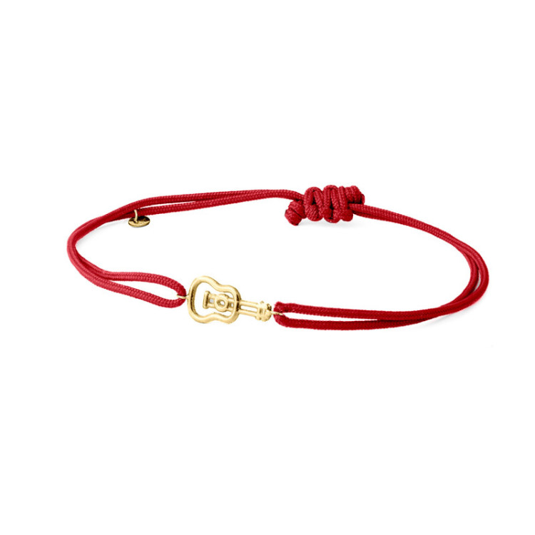 BRACCIALE IN ORO CON CHITARRA E CORDINO BRACCIALE IN ORO CON CHITARRA E CORDINO