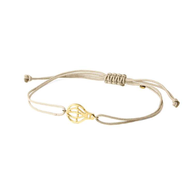BRACCIALE IN ORO CON MONGOLFIERA E CORDINO BRACCIALE IN ORO CON MONGOLFIERA E CORDINO