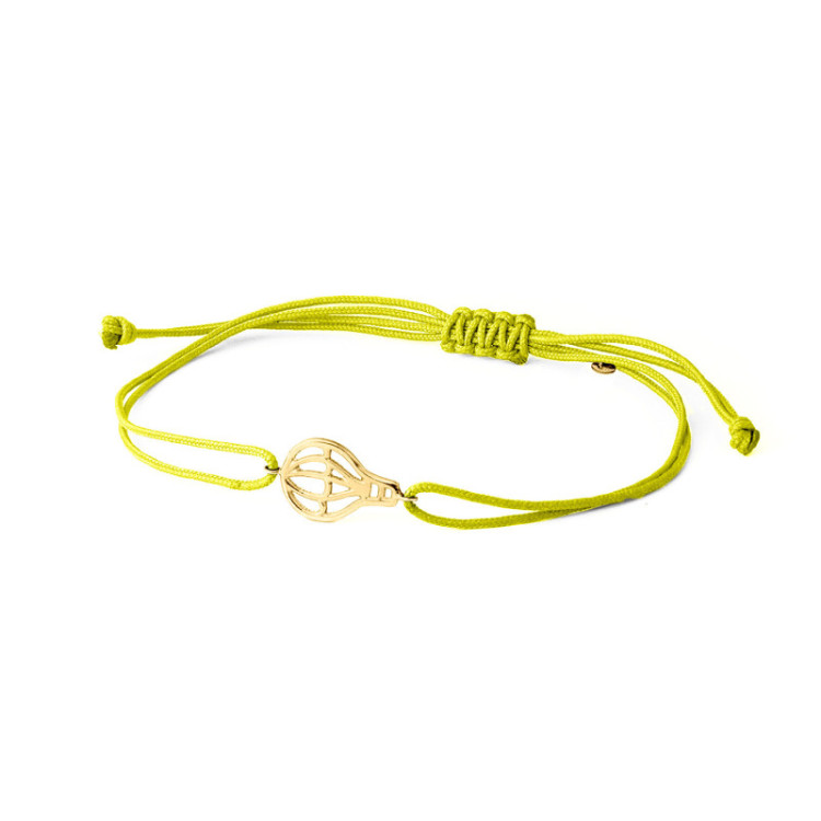 BRACCIALE IN ORO CON MONGOLFIERA E CORDINO BRACCIALE IN ORO CON MONGOLFIERA E CORDINO