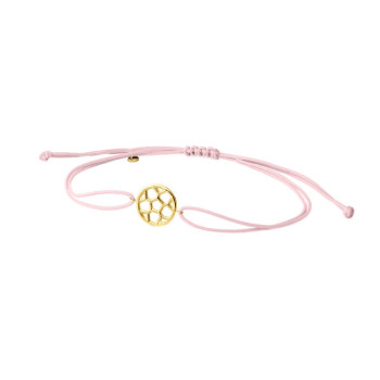 BRACCIALE IN ORO CON PALLONE DA CALCIO E CORDINO