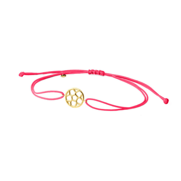 BRACCIALE IN ORO CON PALLONE DA CALCIO E CORDINO BRACCIALE IN ORO CON PALLONE DA CALCIO E CORDINO