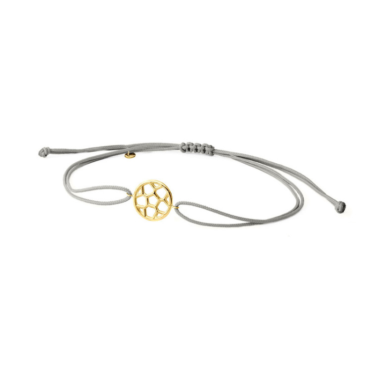BRACCIALE IN ORO CON PALLONE DA CALCIO E CORDINO BRACCIALE IN ORO CON PALLONE DA CALCIO E CORDINO