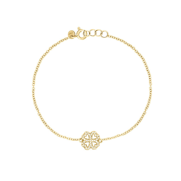 BRACCIALE IN ORO QUADRIFOGLIO IN BRILLANTI
