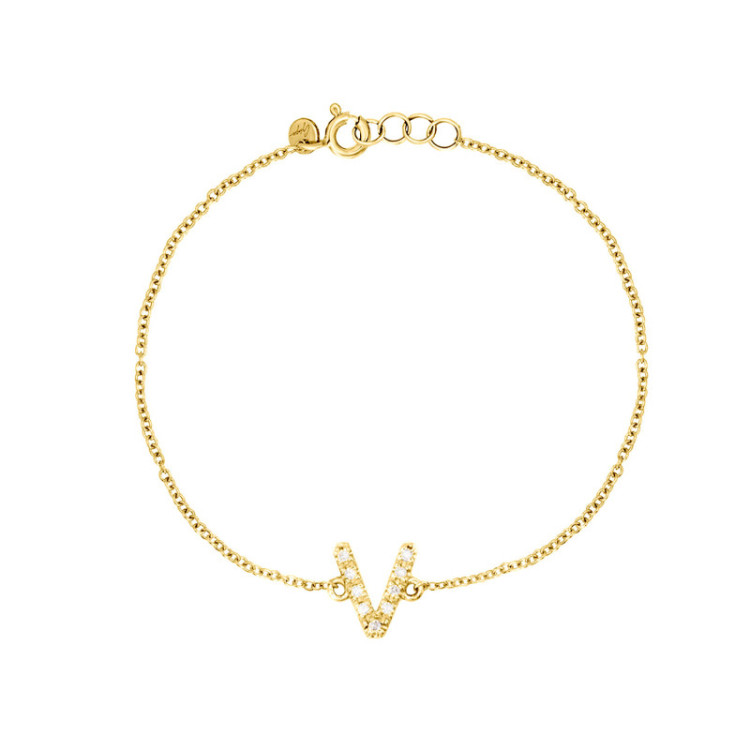 BRACCIALE IN ORO LETTERA IN BRILLANTI