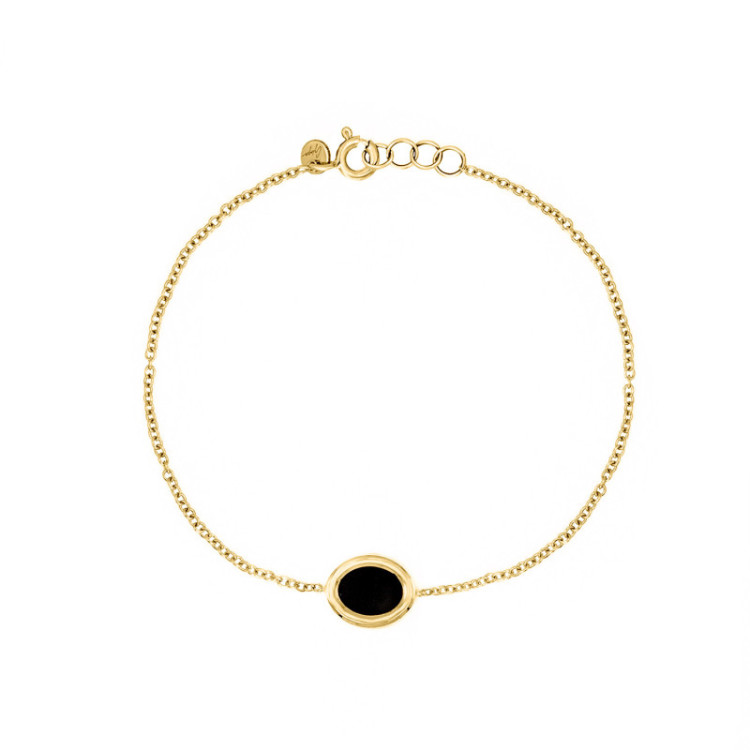 BRACCIALE IN ORO OVALE IN PIETRA DURA