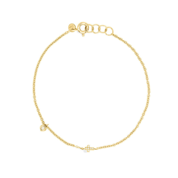 BRACCIALE IN ORO CROCE E PEPITA IN BRILLANTI