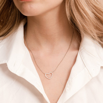 GIROCOLLO IN ORO CUORE IN BRILLANTI