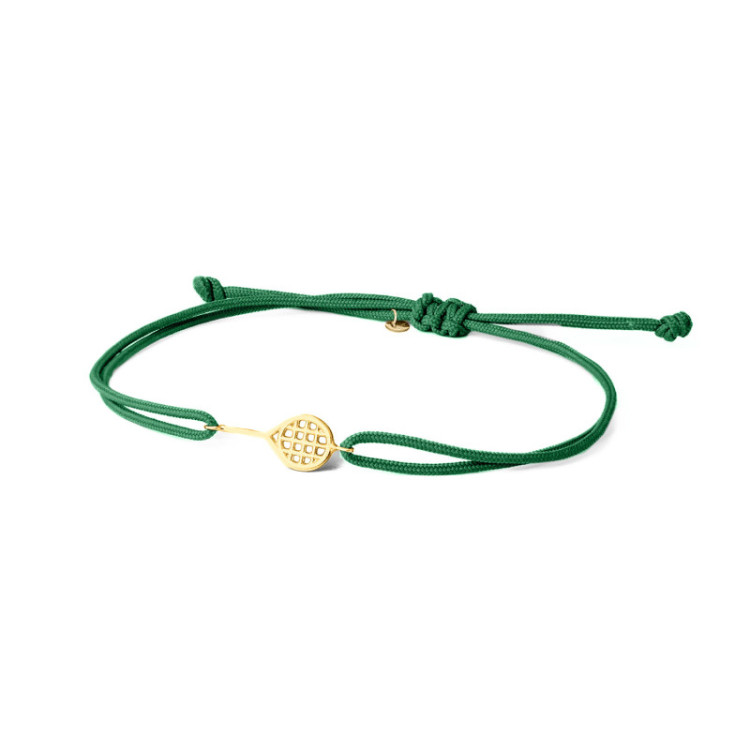 BRACCIALE IN ORO CON RACCHETTA E CORDINO BRACCIALE IN ORO CON RACCHETTA E CORDINO