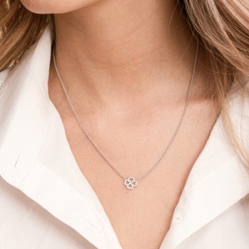 GIROCOLLO IN ORO QUADRIFOGLIO IN BRILLANTI