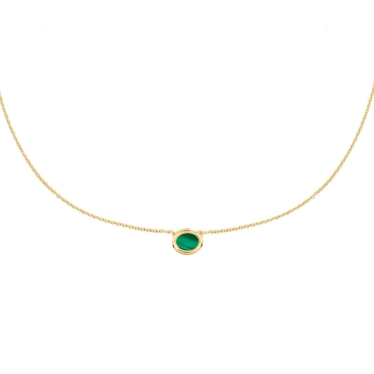 GIROCOLLO IN ORO OVALE IN PIETRA DURA