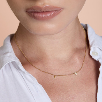 GIROCOLLO IN ORO CROCE E PEPITA IN BRILLANTI