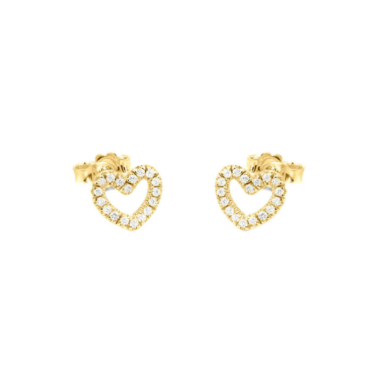 ORECCHINI IN ORO CUORE IN BRILLANTI