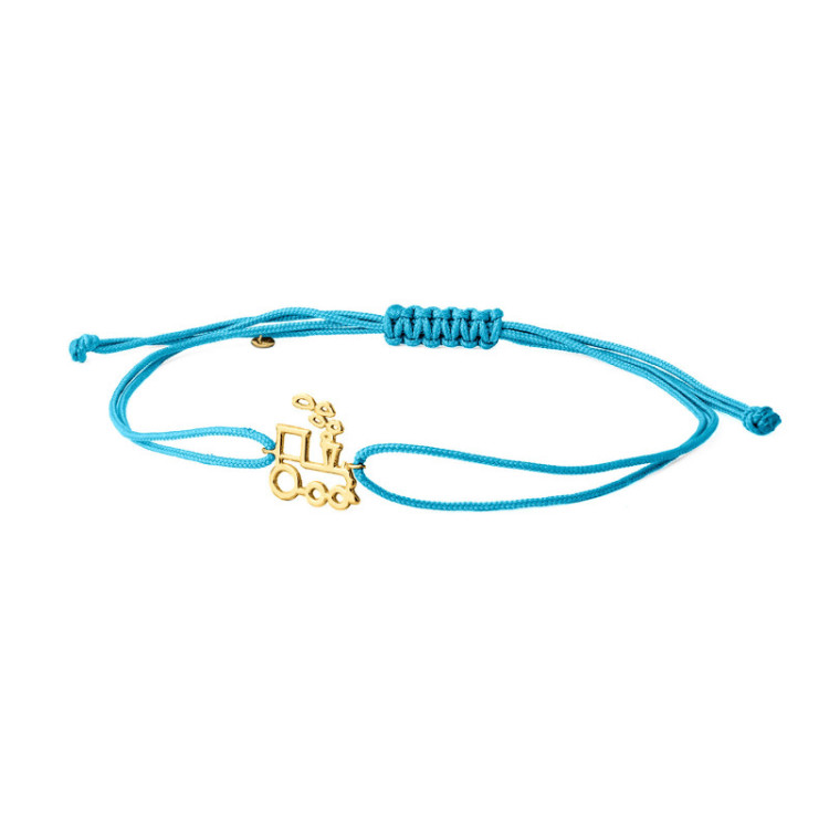 BRACCIALE IN ORO CON TRENO E CORDINO BRACCIALE IN ORO CON TRENO E CORDINO