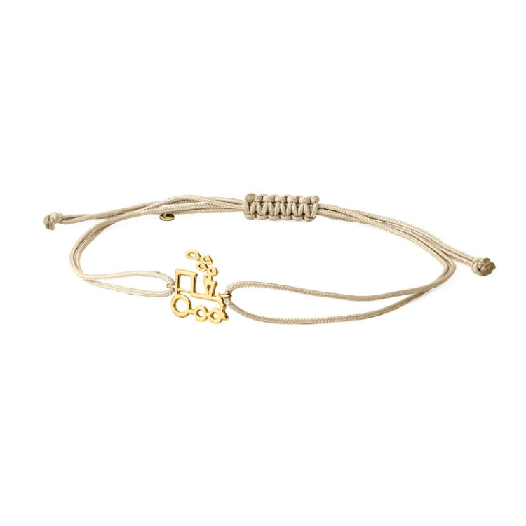 BRACCIALE IN ORO CON TRENO E CORDINO