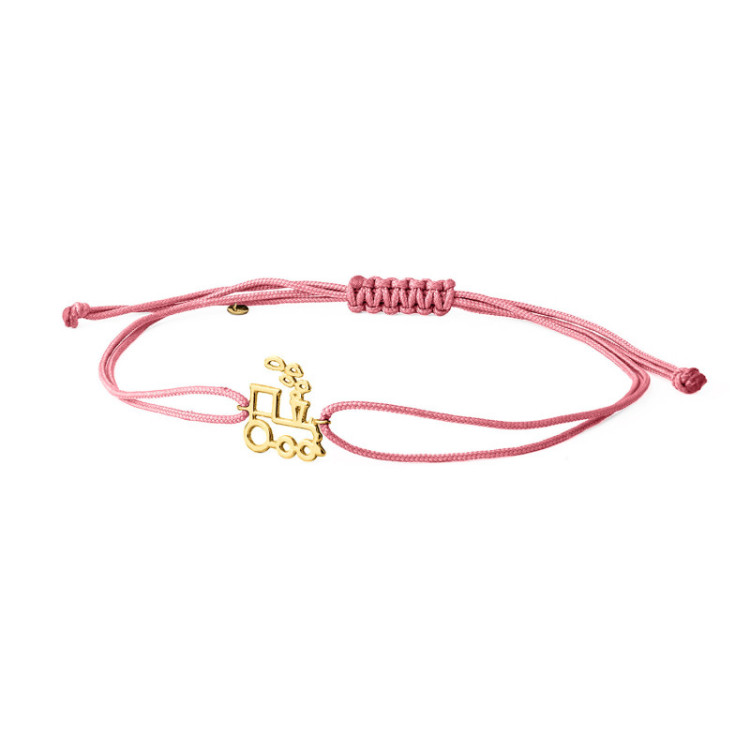 BRACCIALE IN ORO CON TRENO E CORDINO BRACCIALE IN ORO CON TRENO E CORDINO