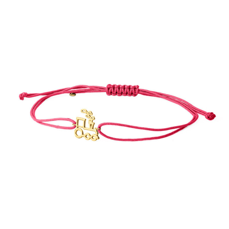 BRACCIALE IN ORO CON TRENO E CORDINO BRACCIALE IN ORO CON TRENO E CORDINO