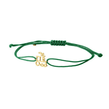 BRACCIALE IN ORO CON TRENO E CORDINO