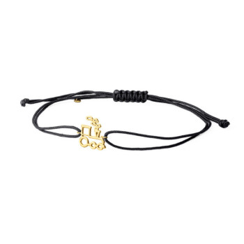 BRACCIALE IN ORO CON TRENO E CORDINO