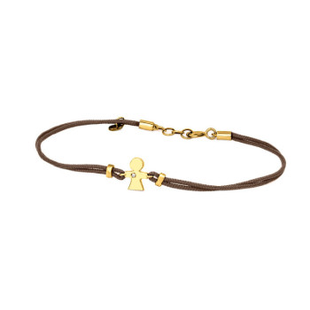 BRACCIALE BIMBA IN ORO E BRILLANTE SU CORDINO