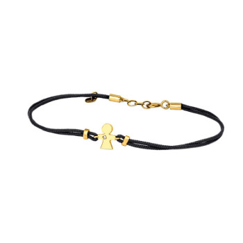 BRACCIALE BIMBA IN ORO E BRILLANTE SU CORDINO