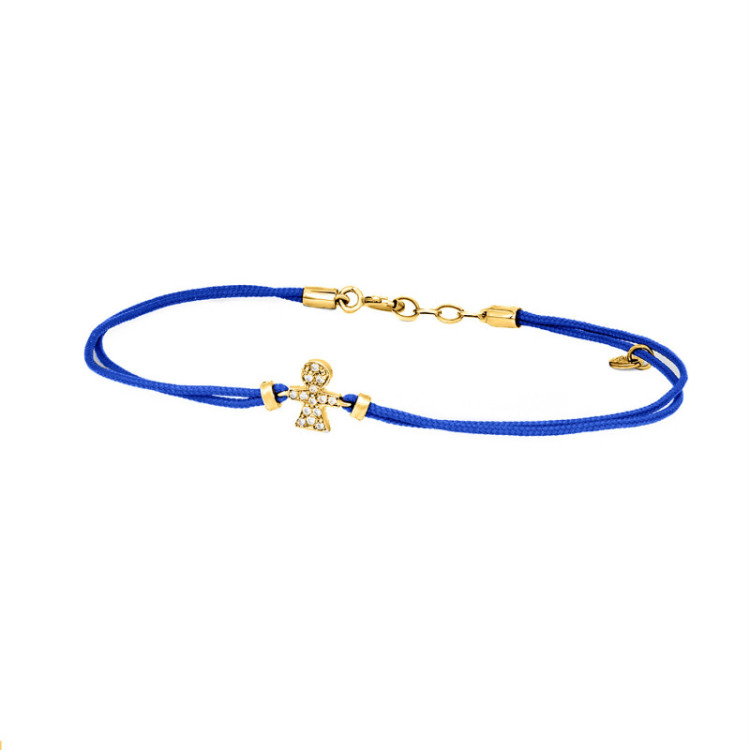 BRACCIALE BIMBA IN ORO E BRILLANTI SU CORDINO