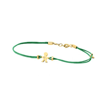 BRACCIALE BIMBO IN ORO E BRILLANTE SU CORDINO