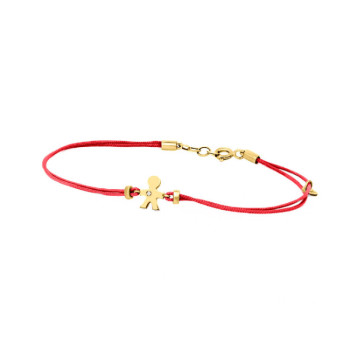 BRACCIALE BIMBO IN ORO E BRILLANTE SU CORDINO