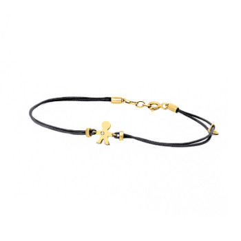 BRACCIALE BIMBO IN ORO E BRILLANTE SU CORDINO