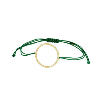 BRACCIALE CORDINO CERCHIO IN ORO E BRILLANTI
