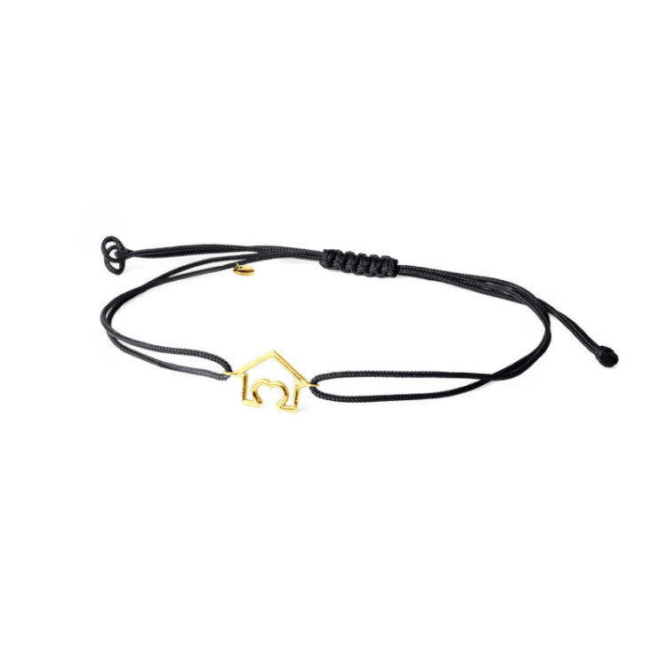 BRACCIALE IN ORO CON CASA E CORDINO