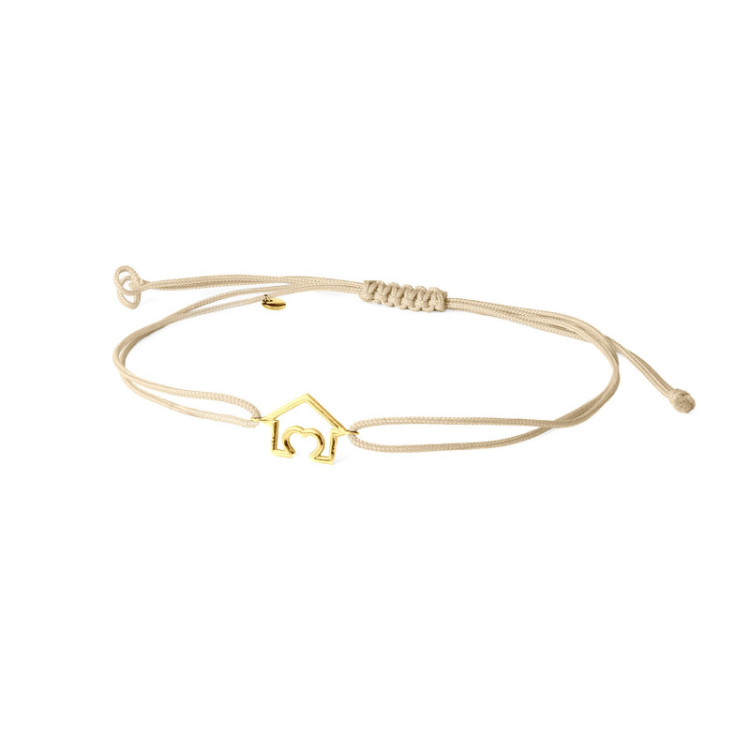 BRACCIALE IN ORO CON CASA E CORDINO
