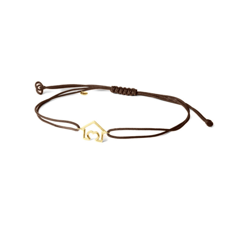 BRACCIALE IN ORO CON CASA E CORDINO
