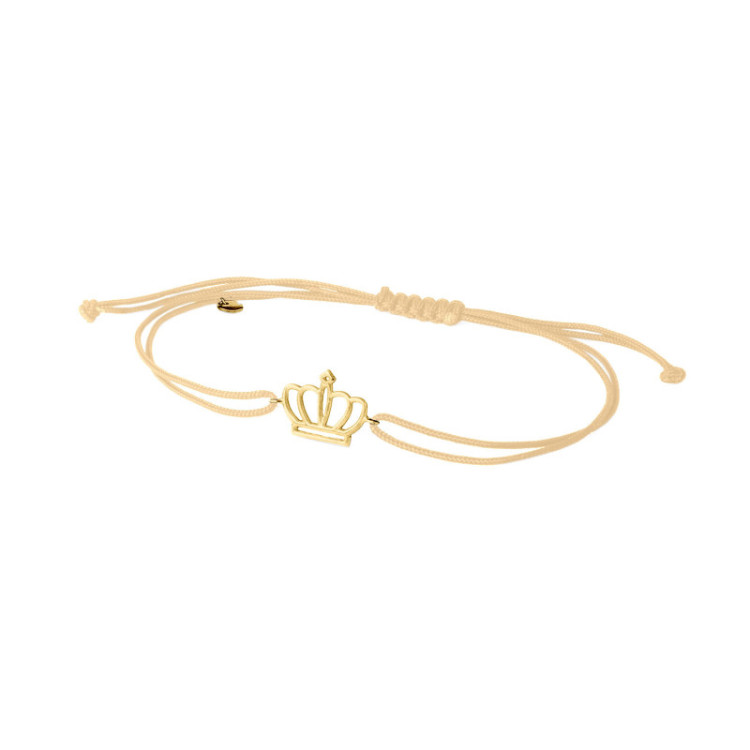BRACCIALE IN ORO CON CORONA E CORDINO