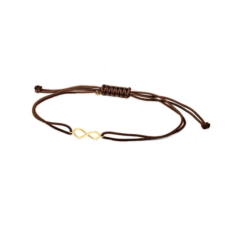 BRACCIALE IN ORO CON INFINITO E CORDINO