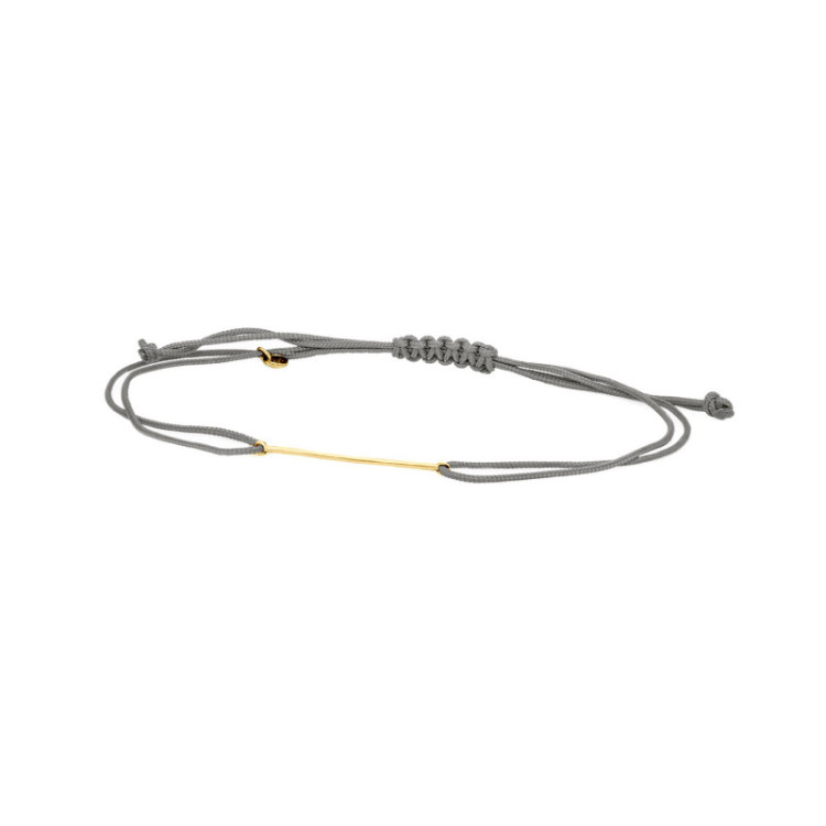 BRACCIALE IN ORO CON BARRETTA E CORDINO