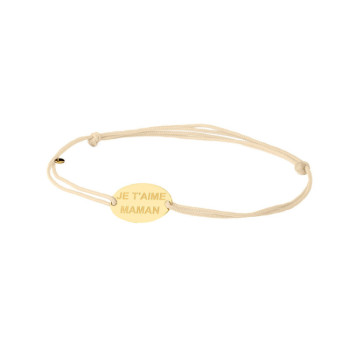 BRACCIALE OVALE IN ORO INCISO SU CORDINO