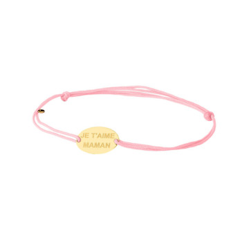 BRACCIALE OVALE IN ORO INCISO SU CORDINO