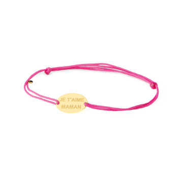 BRACCIALE OVALE IN ORO INCISO SU CORDINO