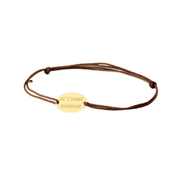 BRACCIALE OVALE IN ORO INCISO SU CORDINO