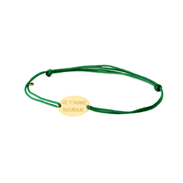 BRACCIALE OVALE IN ORO INCISO SU CORDINO BRACCIALE OVALE IN ORO INCISO SU CORDINO