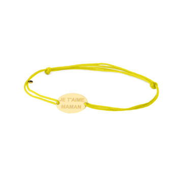 BRACCIALE OVALE IN ORO INCISO SU CORDINO