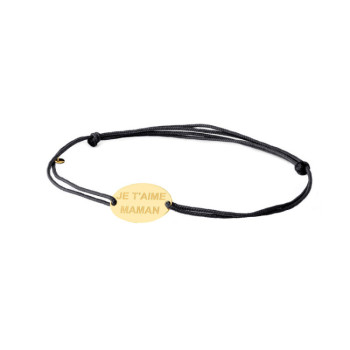 BRACCIALE OVALE IN ORO INCISO SU CORDINO