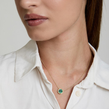 GIROCOLLO IN ORO TONDO IN PIETRA DURA