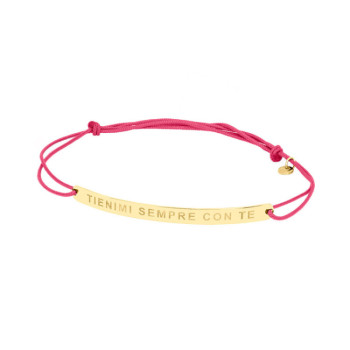 BRACCIALE RETTANGOLO IN ORO INCISO SU CORDINO