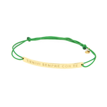 BRACCIALE RETTANGOLO IN ORO INCISO SU CORDINO