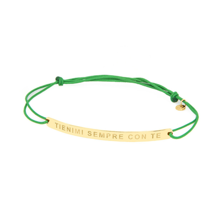 BRACCIALE RETTANGOLO IN ORO INCISO SU CORDINO BRACCIALE RETTANGOLO IN ORO INCISO SU CORDINO