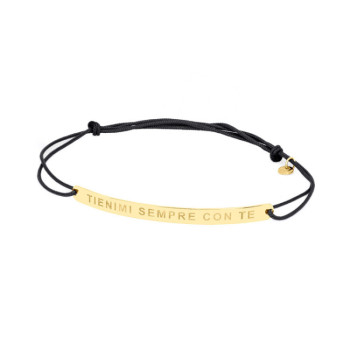 BRACCIALE RETTANGOLO IN ORO INCISO SU CORDINO